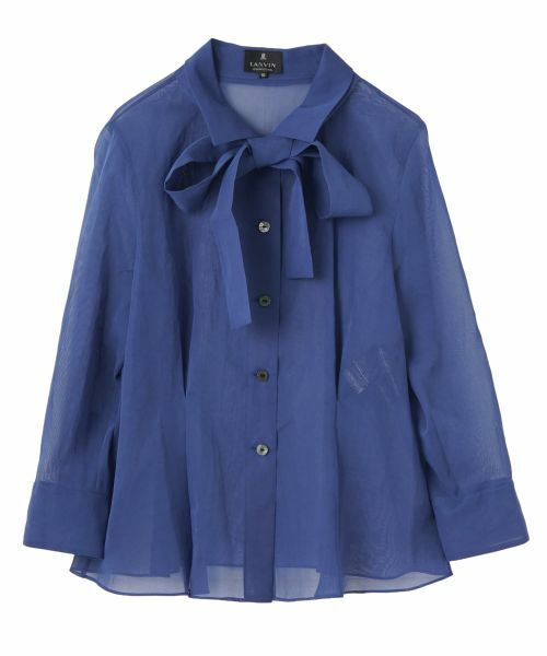 LANVIN COLLECTION / ランバン コレクション シャツ・ブラウス | ボックスタックシェイプ・マルチタイブラウス（ブルー）