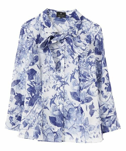 LANVIN COLLECTION / ランバン コレクション シャツ・ブラウス | ボックスタックシェイプ・マルチタイブラウス（ブルー配色1）