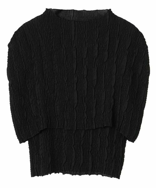 LANVIN COLLECTION / ランバン コレクション シャツ・ブラウス | ケープ付き・刺繍プリーツブラウス（ブラック）
