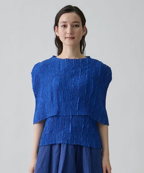LANVIN COLLECTION / ランバン コレクション シャツ・ブラウス | ケープ付き・刺繍プリーツブラウス | 詳細1