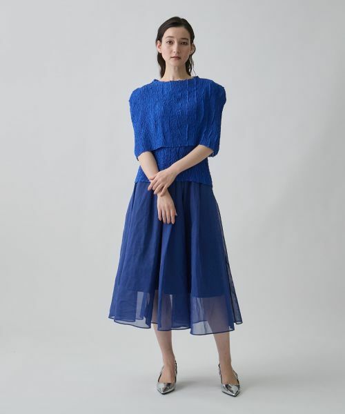 LANVIN COLLECTION / ランバン コレクション シャツ・ブラウス | ケープ付き・刺繍プリーツブラウス | 詳細5