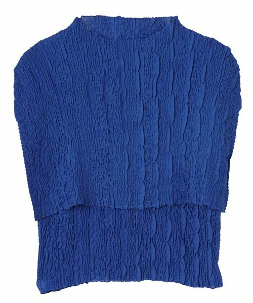 LANVIN COLLECTION / ランバン コレクション シャツ・ブラウス | ケープ付き・刺繍プリーツブラウス（ブルー）