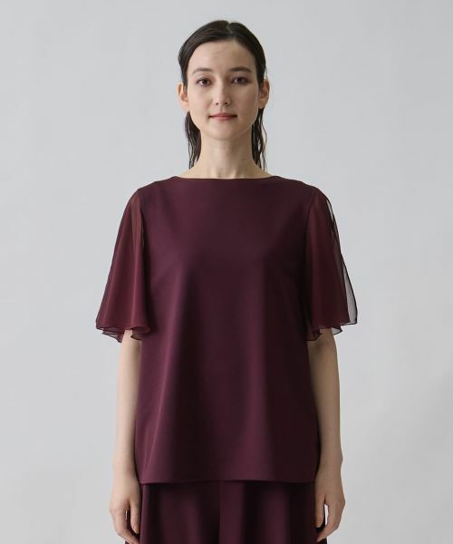 LANVIN COLLECTION / ランバン コレクション カットソー | 変形スリーブ・ハイブリッドカットソー | 詳細1