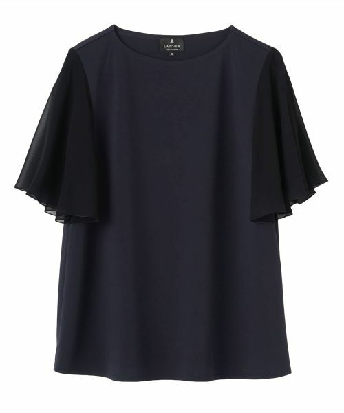 LANVIN COLLECTION / ランバン コレクション カットソー | 変形スリーブ・ハイブリッドカットソー（ネイビー）
