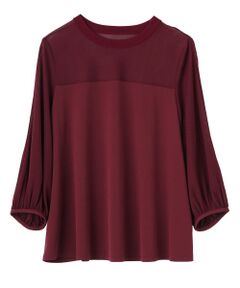 LANVIN COLLECTION / ランバン コレクション カットソー | 異素材コンビ・リブ使いトップス