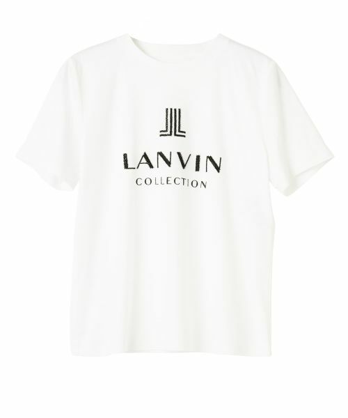 LANVIN COLLECTION / ランバン コレクション カットソー | 桐生立体刺繍・高密度スムースカットソー（ブラック配色）