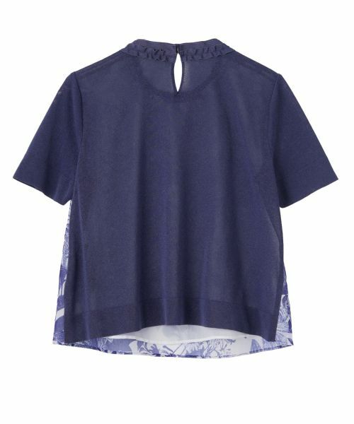 LANVIN COLLECTION / ランバン コレクション ニット・セーター | ジョーゼットレイヤード・五分袖プルオーバー | 詳細15