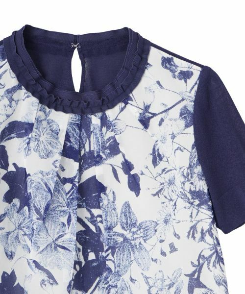 LANVIN COLLECTION / ランバン コレクション ニット・セーター | ジョーゼットレイヤード・五分袖プルオーバー | 詳細16