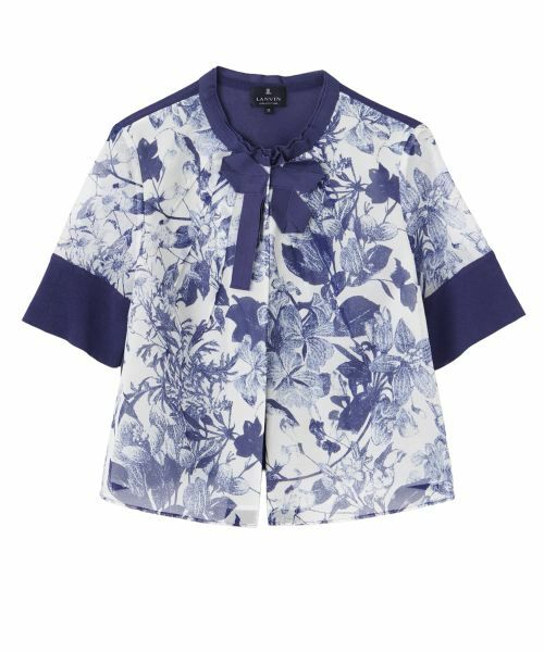 LANVIN COLLECTION / ランバン コレクション ニット・セーター | リボンモチーフ・ニットカーディガン（ブルー）