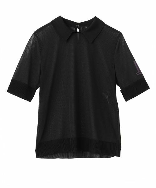 LANVIN COLLECTION / ランバン コレクション ニット・セーター | 添え糸編みロゴ・ハイゲージニット（ブラック）