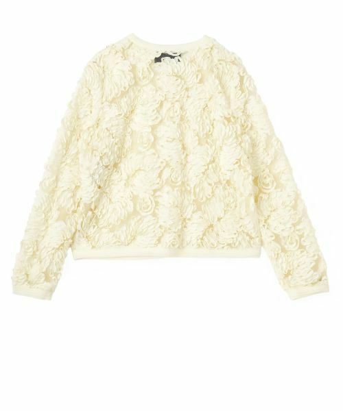 LANVIN COLLECTION / ランバン コレクション テーラードジャケット | 薔薇テープ刺繍・シフォンバイヤスジャケット | 詳細8
