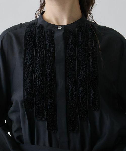LANVIN COLLECTION / ランバン コレクション ドレス | シルクコットンシアー・ピンキングモチーフワンピース | 詳細4