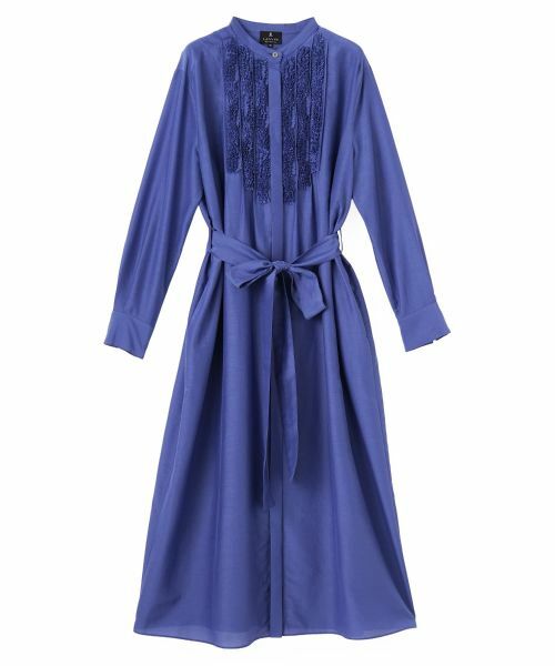 LANVIN COLLECTION / ランバン コレクション ドレス | シルクコットンシアー・ピンキングモチーフワンピース | 詳細9