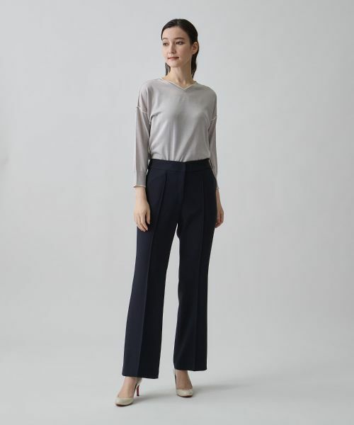 LANVIN COLLECTION / ランバン コレクション その他パンツ | ピンタック&プレス・立体テーパードパンツ | 詳細4