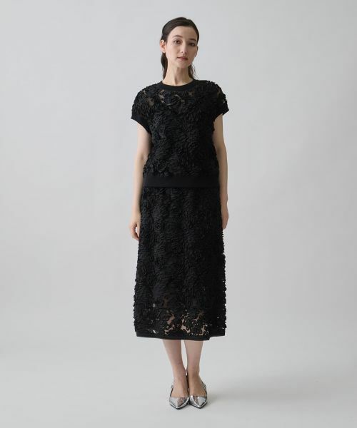 LANVIN COLLECTION / ランバン コレクション シャツ・ブラウス | 薔薇テープ刺繍・フレンチスリーブブラウス | 詳細4