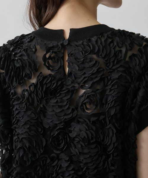 LANVIN COLLECTION / ランバン コレクション シャツ・ブラウス | 薔薇テープ刺繍・フレンチスリーブブラウス | 詳細6