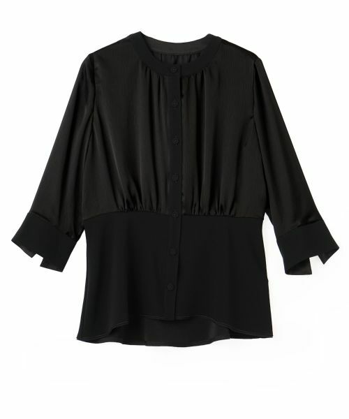 LANVIN COLLECTION / ランバン コレクション シャツ・ブラウス | ヨーリューコンビ・ギャザーブラウス（ブラック）