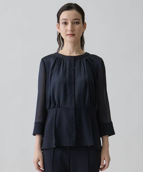 LANVIN COLLECTION / ランバン コレクション シャツ・ブラウス | ヨーリューコンビ・ギャザーブラウス | 詳細1