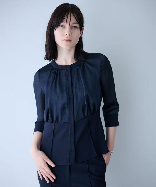 LANVIN COLLECTION / ランバン コレクション シャツ・ブラウス | ヨーリューコンビ・ギャザーブラウス | 詳細15