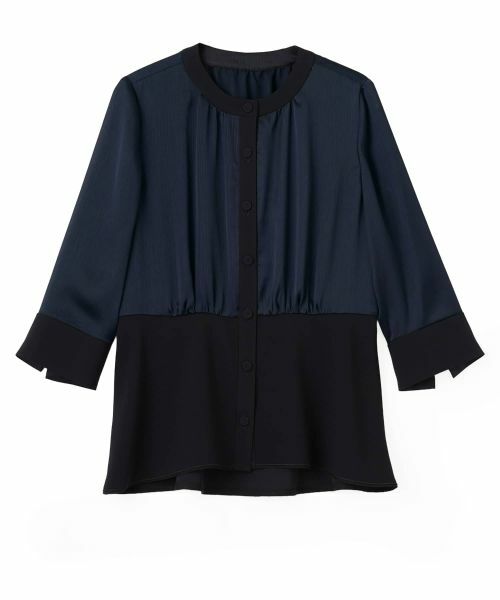 LANVIN COLLECTION / ランバン コレクション シャツ・ブラウス | ヨーリューコンビ・ギャザーブラウス（ネイビー）