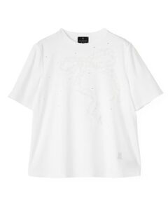 LANVIN COLLECTION / ランバン コレクション カットソー | 桐生オーガンジーリボン刺繍×ホットフィット・新定番カットソー