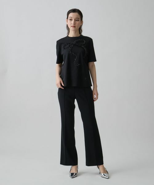 LANVIN COLLECTION / ランバン コレクション カットソー | 桐生オーガンジーリボン刺繍×ホットフィット・新定番カットソー | 詳細4