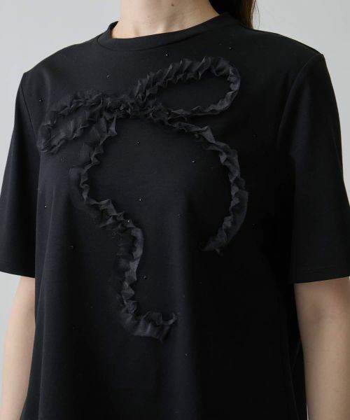 LANVIN COLLECTION / ランバン コレクション カットソー | 桐生オーガンジーリボン刺繍×ホットフィット・新定番カットソー | 詳細5