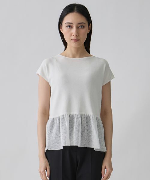 LANVIN COLLECTION / ランバン コレクション ニット・セーター | レオパード袋ジャカード・切り替えプルオーバー | 詳細1