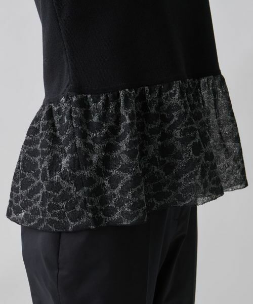 LANVIN COLLECTION / ランバン コレクション ニット・セーター | レオパード袋ジャカード・切り替えプルオーバー | 詳細10