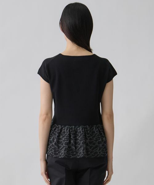 LANVIN COLLECTION / ランバン コレクション ニット・セーター | レオパード袋ジャカード・切り替えプルオーバー | 詳細8