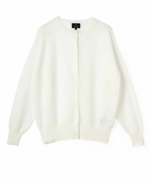 LANVIN COLLECTION / ランバン コレクション ニット・セーター | レオパード袋ジャカードカーディガン（オフホワイト）