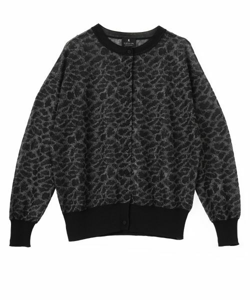 LANVIN COLLECTION / ランバン コレクション ニット・セーター | レオパード袋ジャカードカーディガン（ブラック）