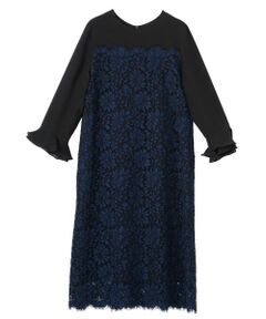 LANVIN COLLECTION / ランバン コレクション ドレス | ネイビーコードレースドレス