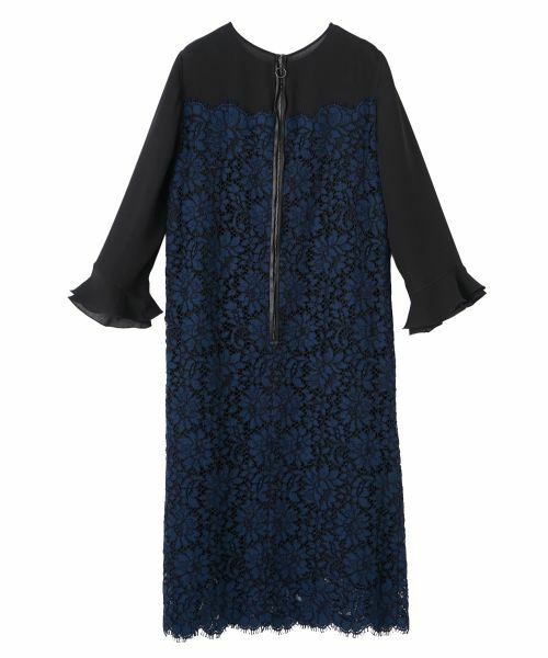 LANVIN COLLECTION / ランバン コレクション ドレス | ネイビーコードレースドレス | 詳細1