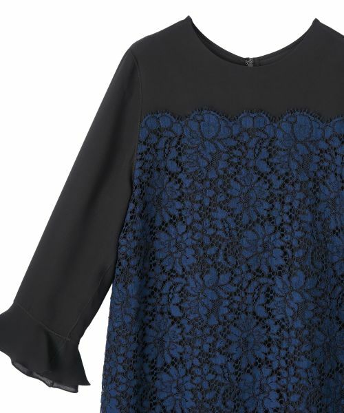 LANVIN COLLECTION / ランバン コレクション ドレス | ネイビーコードレースドレス | 詳細2