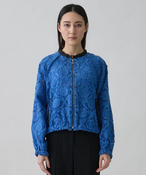 LANVIN COLLECTION / ランバン コレクション テーラードジャケット | ウォールカットジャカード・ラグランブルゾン | 詳細1