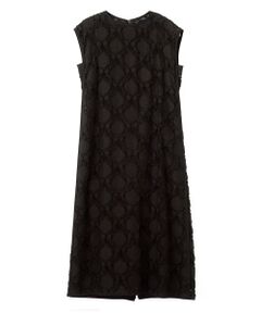 LANVIN COLLECTION / ランバン コレクション ドレス | ウォールカットジャカード・フレンチスリーブワンピース