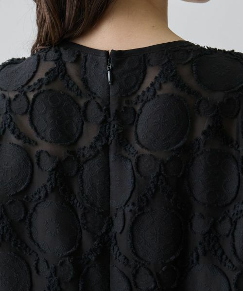 LANVIN COLLECTION / ランバン コレクション ドレス | ウォールカットジャカード・フレンチスリーブワンピース | 詳細11