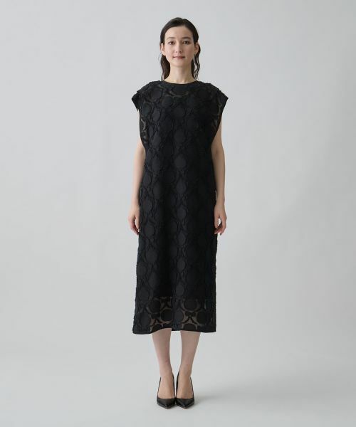 LANVIN COLLECTION / ランバン コレクション ドレス | ウォールカットジャカード・フレンチスリーブワンピース | 詳細7