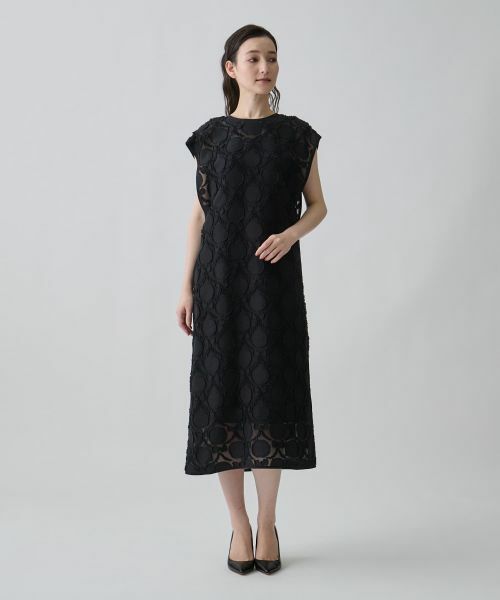 LANVIN COLLECTION / ランバン コレクション ドレス | ウォールカットジャカード・フレンチスリーブワンピース | 詳細8