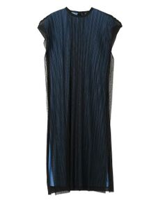 LANVIN COLLECTION / ランバン コレクション ドレス | チュール×シルモンド ダブルプリーツワンピース