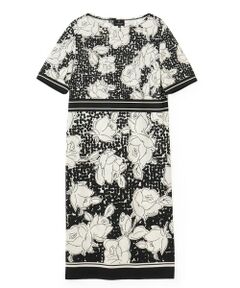 LANVIN COLLECTION / ランバン コレクション ドレス | ドットフラワーボーダーワンピース