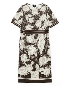 LANVIN COLLECTION / ランバン コレクション ドレス | ドットフラワーボーダーワンピース