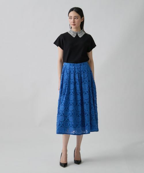 LANVIN COLLECTION / ランバン コレクション ロング・マキシ丈スカート | ウォールカットジャカード・ボックスタックスカート | 詳細4