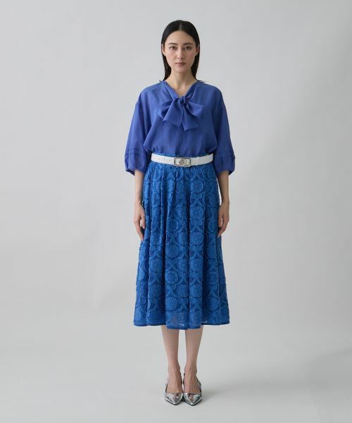 LANVIN COLLECTION / ランバン コレクション ロング・マキシ丈スカート | ウォールカットジャカード・ボックスタックスカート | 詳細5