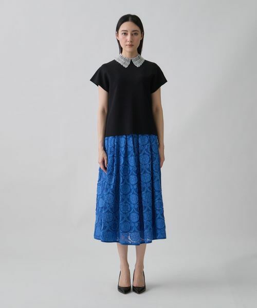 LANVIN COLLECTION / ランバン コレクション ロング・マキシ丈スカート | ウォールカットジャカード・ボックスタックスカート | 詳細6