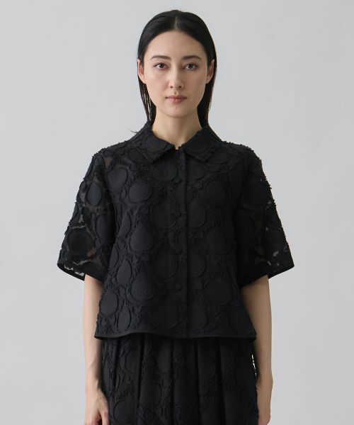 LANVIN COLLECTION / ランバン コレクション シャツ・ブラウス | ウォールカットジャカード・シャツカラーブラウス | 詳細1