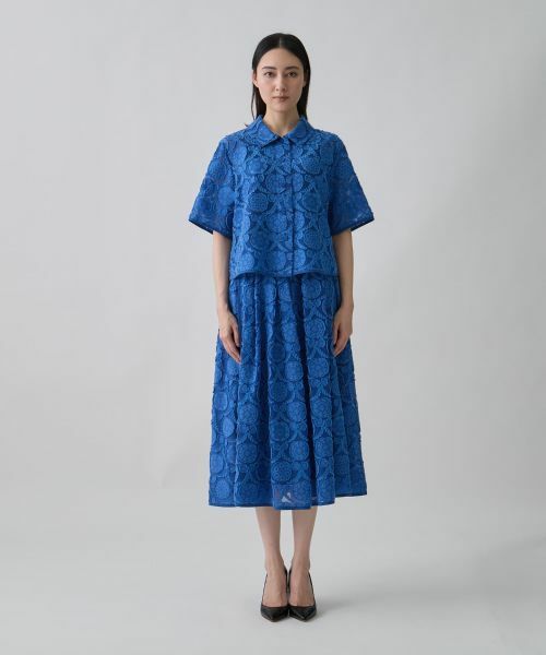 LANVIN COLLECTION / ランバン コレクション シャツ・ブラウス | ウォールカットジャカード・シャツカラーブラウス | 詳細13