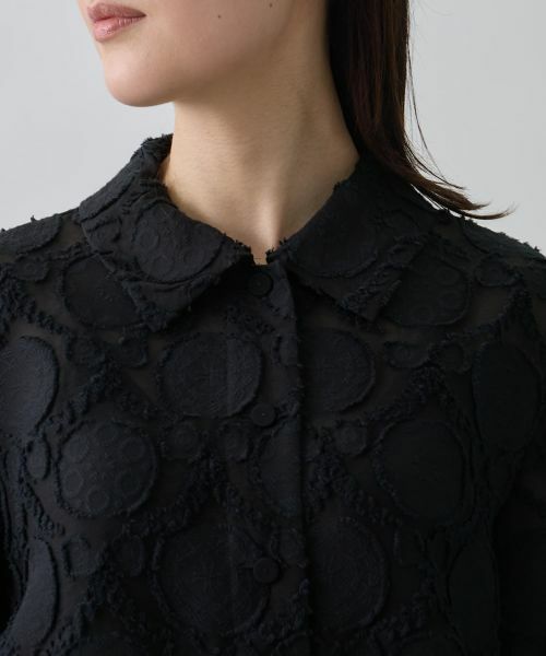 LANVIN COLLECTION / ランバン コレクション シャツ・ブラウス | ウォールカットジャカード・シャツカラーブラウス | 詳細4