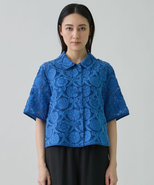 LANVIN COLLECTION / ランバン コレクション シャツ・ブラウス | ウォールカットジャカード・シャツカラーブラウス | 詳細7